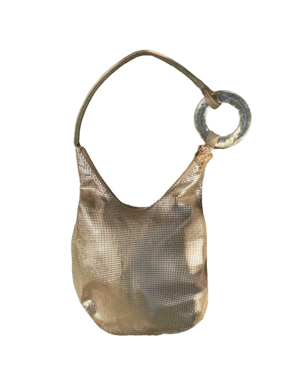 Whiting & Davis gold mesh Hobo bag